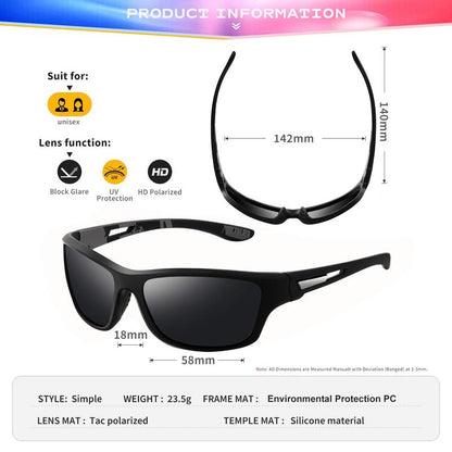 Sports Sunglasses Polarized UV400 Protective Eyewear Glasses Driving and Fishing Winding Goggles UV Protection Travel Accessories for Men Women