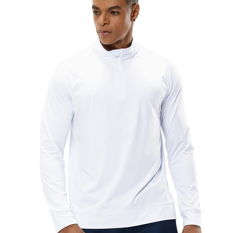 MIER Men'S Quarter Zip Pullover UPF 50+ Long Sleeve Running Athletic Shirts, Breathable, Brushed Back Fleece