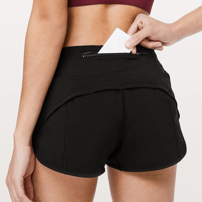 Women'S Speed 2.5" Athletic & Running Shorts with Zipper Pocket High-Waisted Quick-Drying