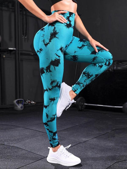 Women'S Plain / Tie Dye Print High Waist Sports Leggings, Gym Leggings, Skinny Pants for Workout Running, Women Sport & Outdoor Clothing