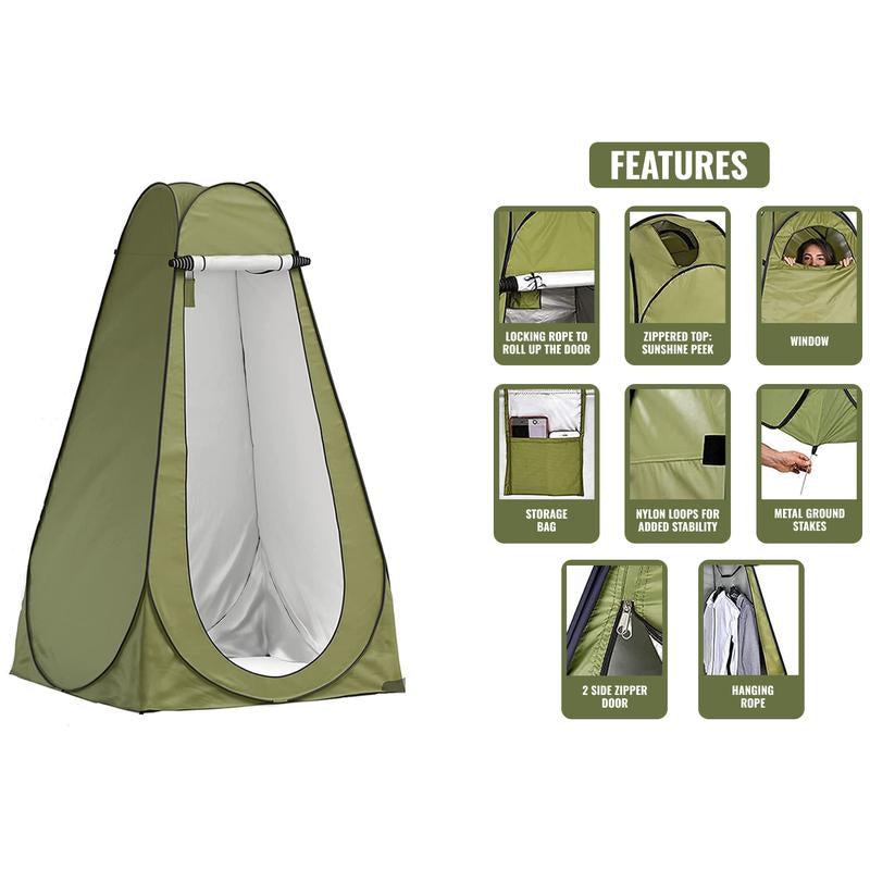 Waterproof Portable Privacy Pop up Tent with Convenient Carrying Bag for Outdoor Camping Fishing Beach Shower Toilet Changing Room