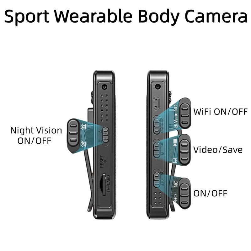 Portable Body Camera(1 Count), 1080P Vlog Body Camera with 180° Rotation Lens, Wearable Cam with IR Night Vision, Portable Sport DV Camcorder for Outdoor