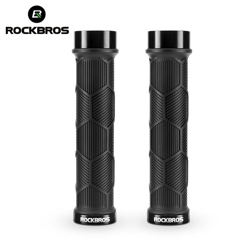 ROCKBROS Bike Grips, Bike Handle Grips, Double Lock-On High Gloss Reflector Bike Handlebar Grips Suit for BMX, MTB, Mountain, Folding Bike with 22Mm Diameter