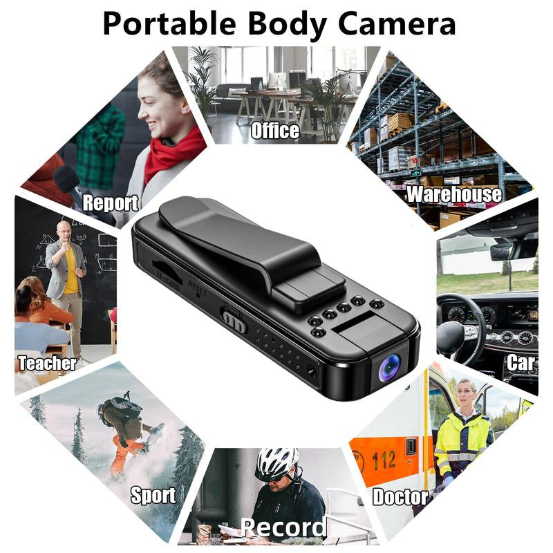 Portable Body Camera(1 Count), 1080P Vlog Body Camera with 180° Rotation Lens, Wearable Cam with IR Night Vision, Portable Sport DV Camcorder for Outdoor