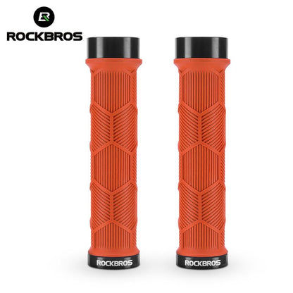 ROCKBROS Bike Grips, Bike Handle Grips, Double Lock-On High Gloss Reflector Bike Handlebar Grips Suit for BMX, MTB, Mountain, Folding Bike with 22Mm Diameter