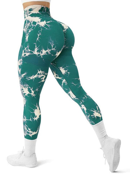 Women'S Plain / Tie Dye Print High Waist Sports Leggings, Gym Leggings, Skinny Pants for Workout Running, Women Sport & Outdoor Clothing