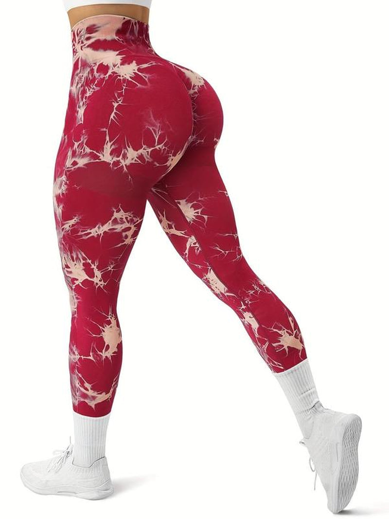 Women'S Plain / Tie Dye Print High Waist Sports Leggings, Gym Leggings, Skinny Pants for Workout Running, Women Sport & Outdoor Clothing