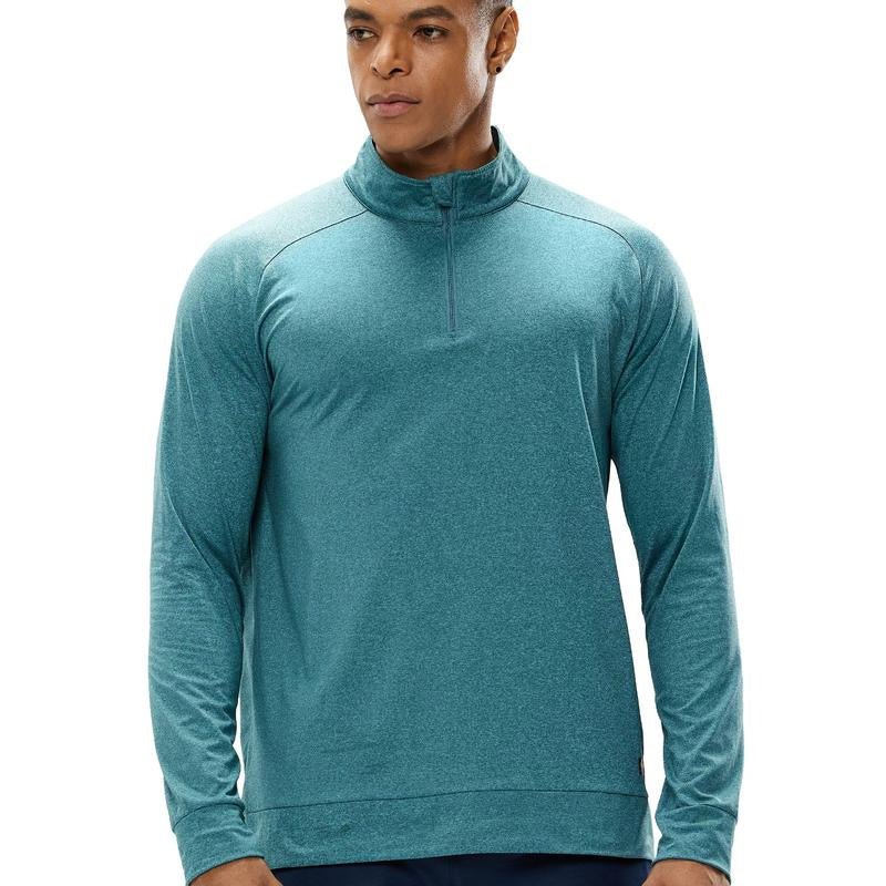 MIER Men'S Quarter Zip Pullover UPF 50+ Long Sleeve Running Athletic Shirts, Breathable, Brushed Back Fleece