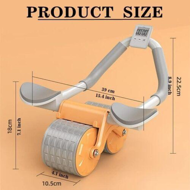 Ab Machine Workout Automatic Rebound Ab Roller Wheel Exercise Equipment，Orange and Black and Grey and Pink and Blue