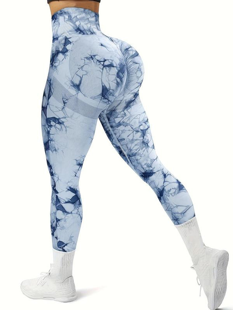 Women'S Plain / Tie Dye Print High Waist Sports Leggings, Gym Leggings, Skinny Pants for Workout Running, Women Sport & Outdoor Clothing