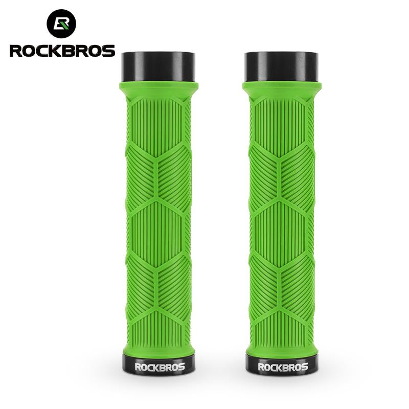 ROCKBROS Bike Grips, Bike Handle Grips, Double Lock-On High Gloss Reflector Bike Handlebar Grips Suit for BMX, MTB, Mountain, Folding Bike with 22Mm Diameter