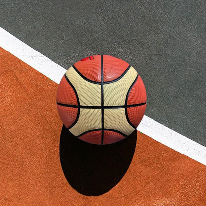 Size 7 Basketball, Indoor Outdoor Training Basketball, Wear-Resistant Leather Basketball with Soft Hand Feel for Adult Competition