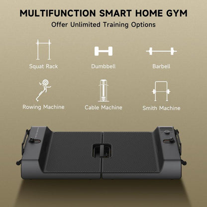 Motion Space:All in 1 Smart Fitness Board,Foldable Office/Home Gym Exercise Equipment,Full-Body Muscle Workout,Men/Women,Space-Saving,Multi-Functinalities of Rowing Machine,Barbell,Dumbbells,Pulley System, Smith Machine,App,Wifi,Bluetooth