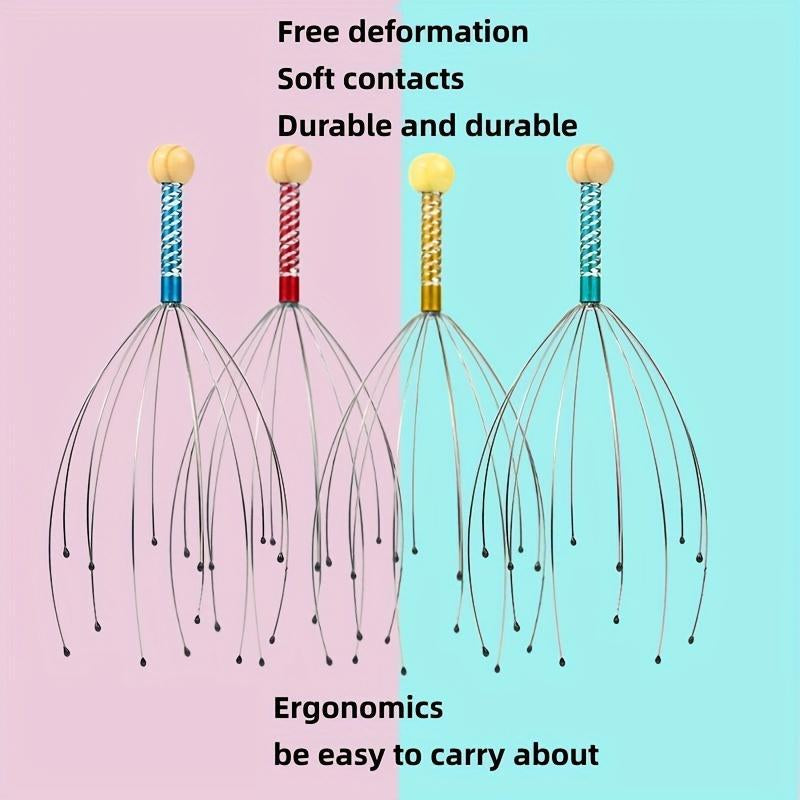 Head Massager for Decompression, Head Scratcher Massage Tool, Octopus Design Comfort Head Massage Comb for Deep Relaxation & Scalp Soothing, Body Care Equipment